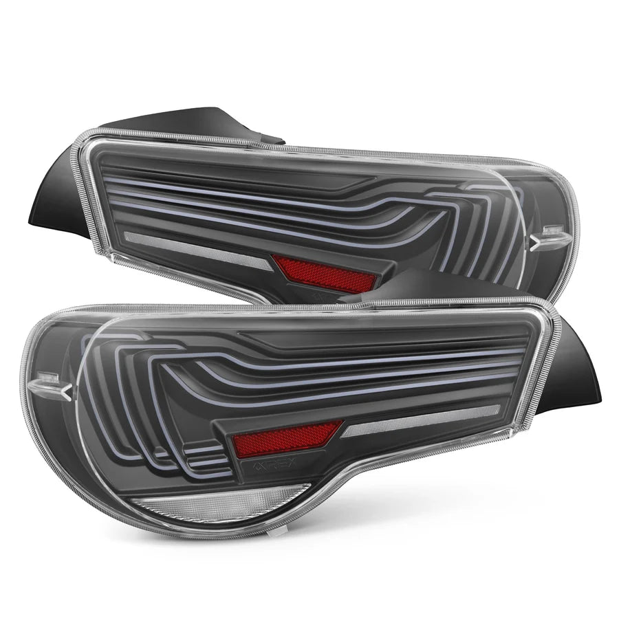 AlphaRex BRZ CSL Laser Style LUXX-Series LED Tail Lights Black Clear - 13-21 BRZ / FR-S / GT86