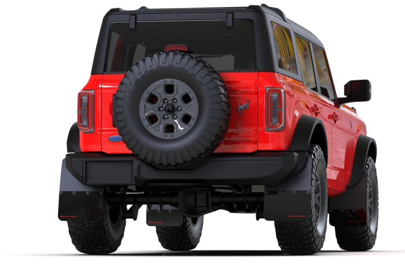 Rally armor NO-PL App Black Mud Flap Metallic Black Logo - 2021-24 Ford Bronco