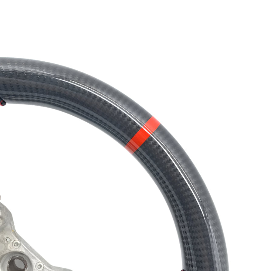 SSC BLACK ALCANTARA/CARBON FIBER STEERING WHEEL WITH RED STITCHING - 13-16 BRZ