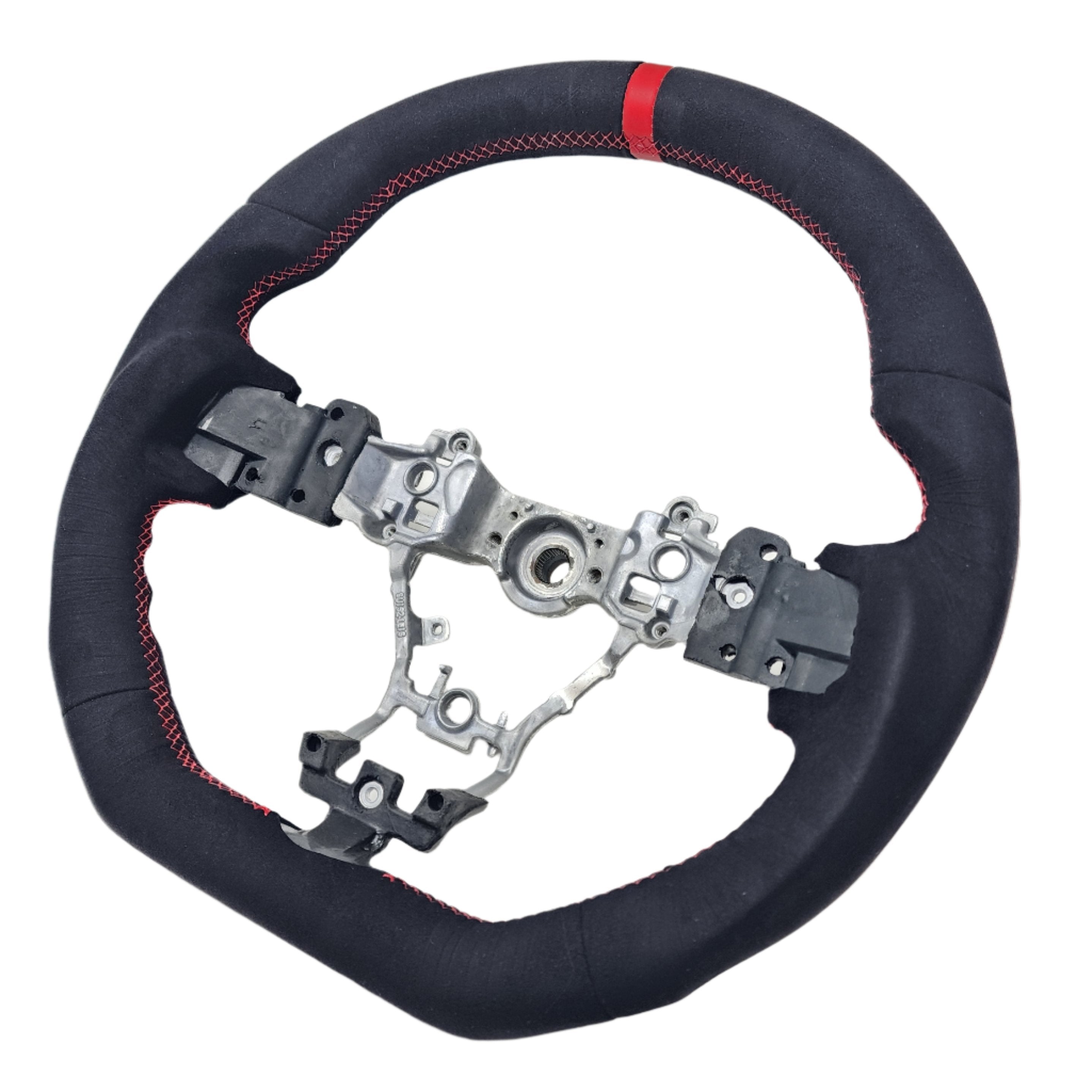 SSC FULL BLACK ALCANTARA STEERING WHEEL WITH RED STITCHING - 2015-2021 WRX/STI