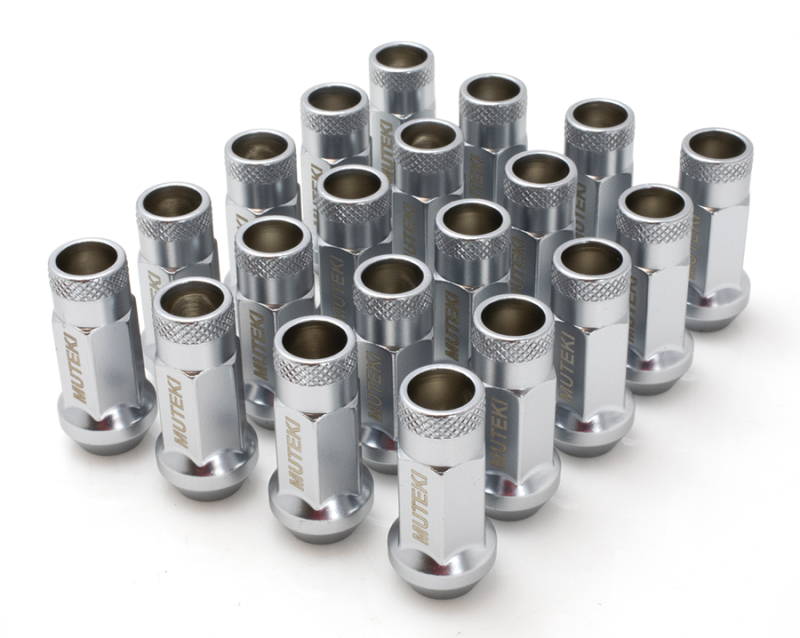 Muteki SR48 12X1.25 Open Ended Lug Nuts - SATIN SILVER