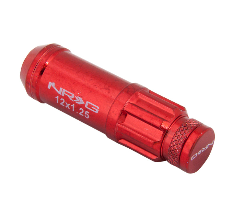 GARAGE SALE - NRG 700 Series M12 X 1.25 Steel Lug Nut w/Dust Cap Cover Set 21 Pc w/Locks & Lock Socket - Red