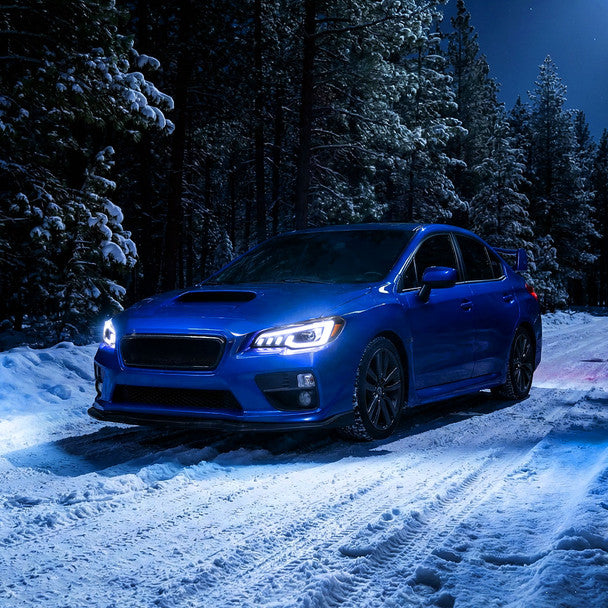 Spec-D Projector Headlights Sequential LED Switchback DRL - 15-21 WRX/STI w/ Halogen Headlight