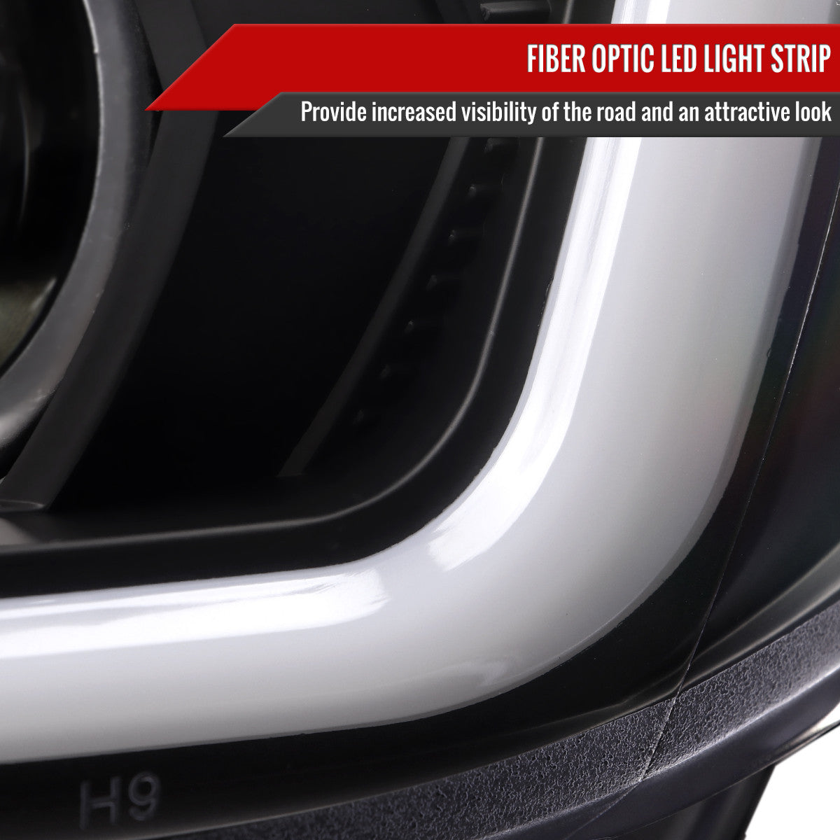 Spec-D V2 LED Bar Style Projector Headlights w/ Matte Black Base and Clear Lens - 15-21 WRX/STI w/ Halogen Headlight