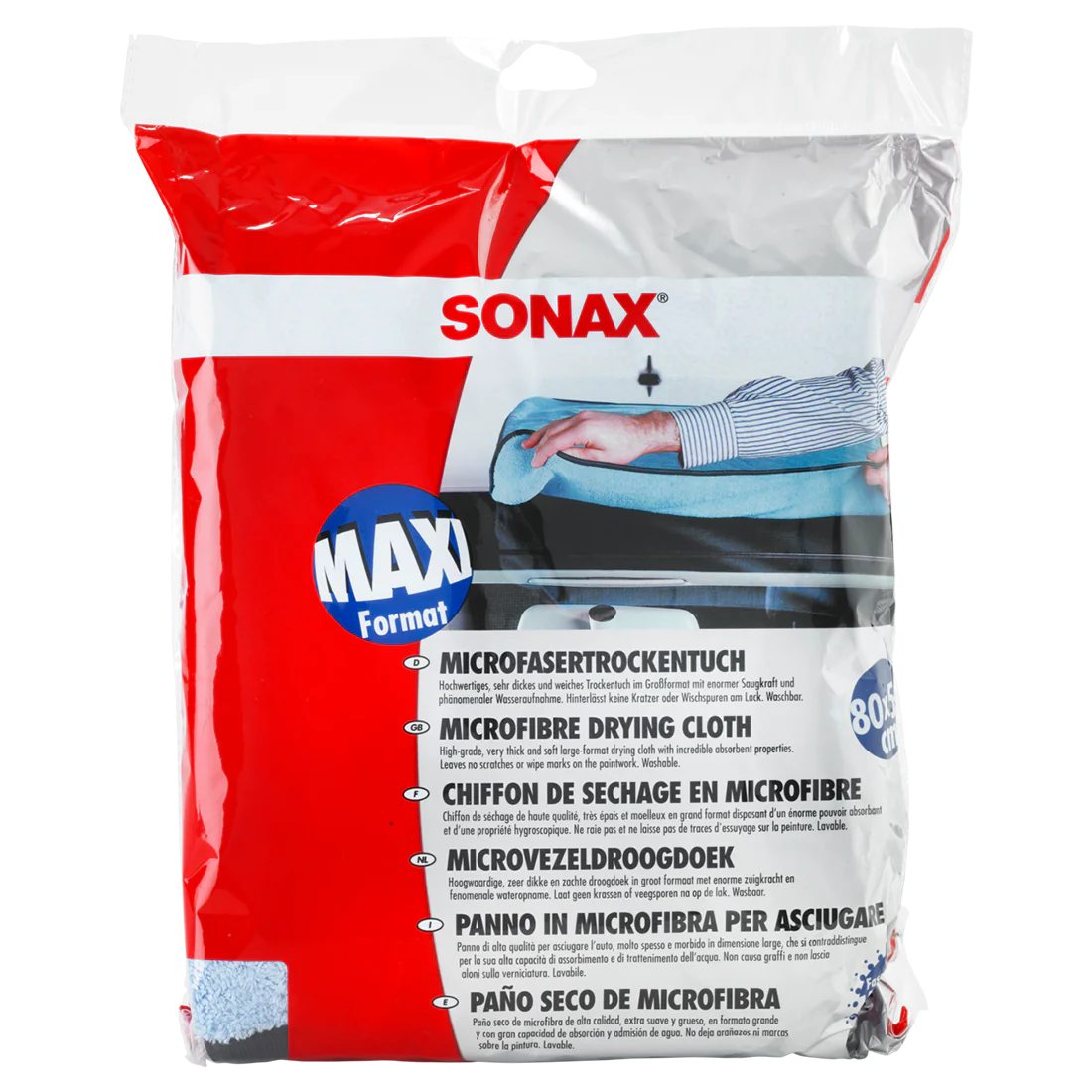 SONAX Microfibre Drying Cloth - Thick Blue