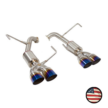 Nameless Axleback Exhaust - 4" Muffler - 3.5" Single Wall Neochrome Tips - 2015-2021 WRX, 2015-2021 STi