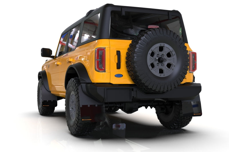 Rally armor NO-PL App Black Mud Flap Metallic Black Logo - 2021-24 Ford Bronco