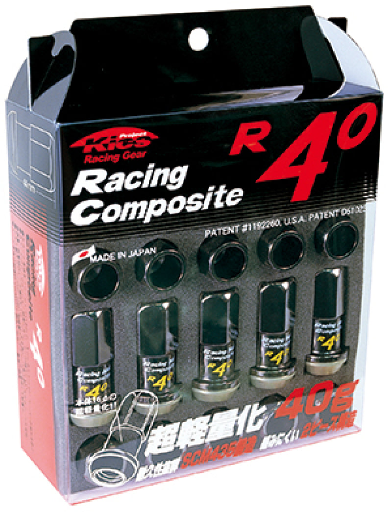 Project Kics 12x1.25 R40 Lug Nuts - Black - 20 - no locks