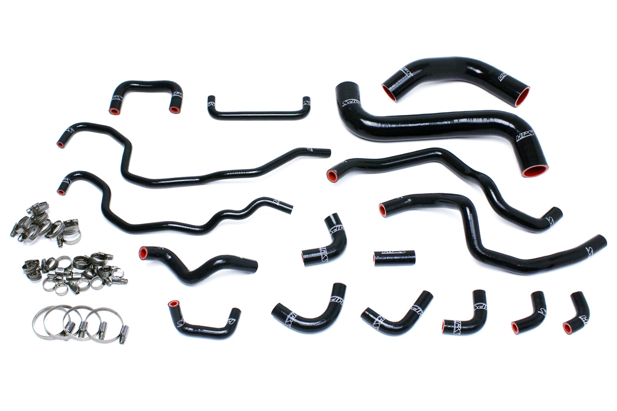 HPS 2015-2021 Subaru WRX STI 2.5L Turbo Silicone Radiator and Heater Hoses - Black (57-1516-BLK)