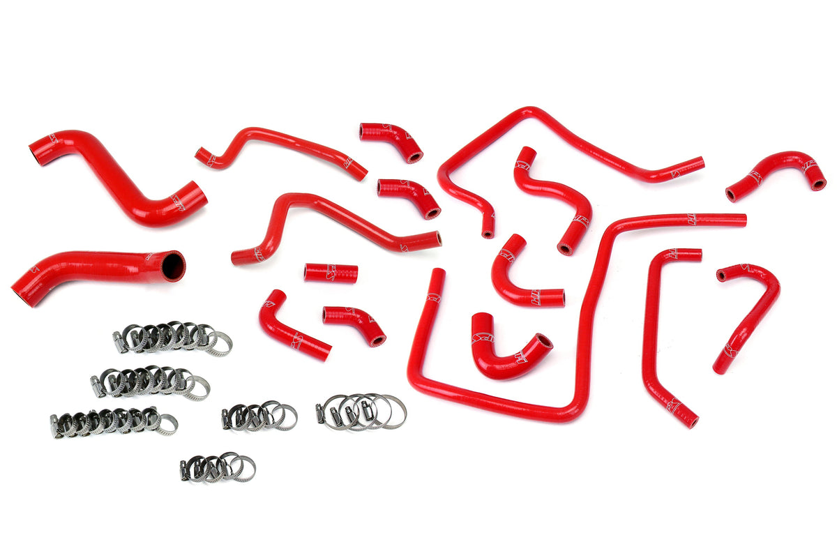 HPS 2002-2003 Subaru Impreza WRX 2.0L Turbo Silicone Radiator, Heater and Ancillary Hoses - Red (57-1812-RED)