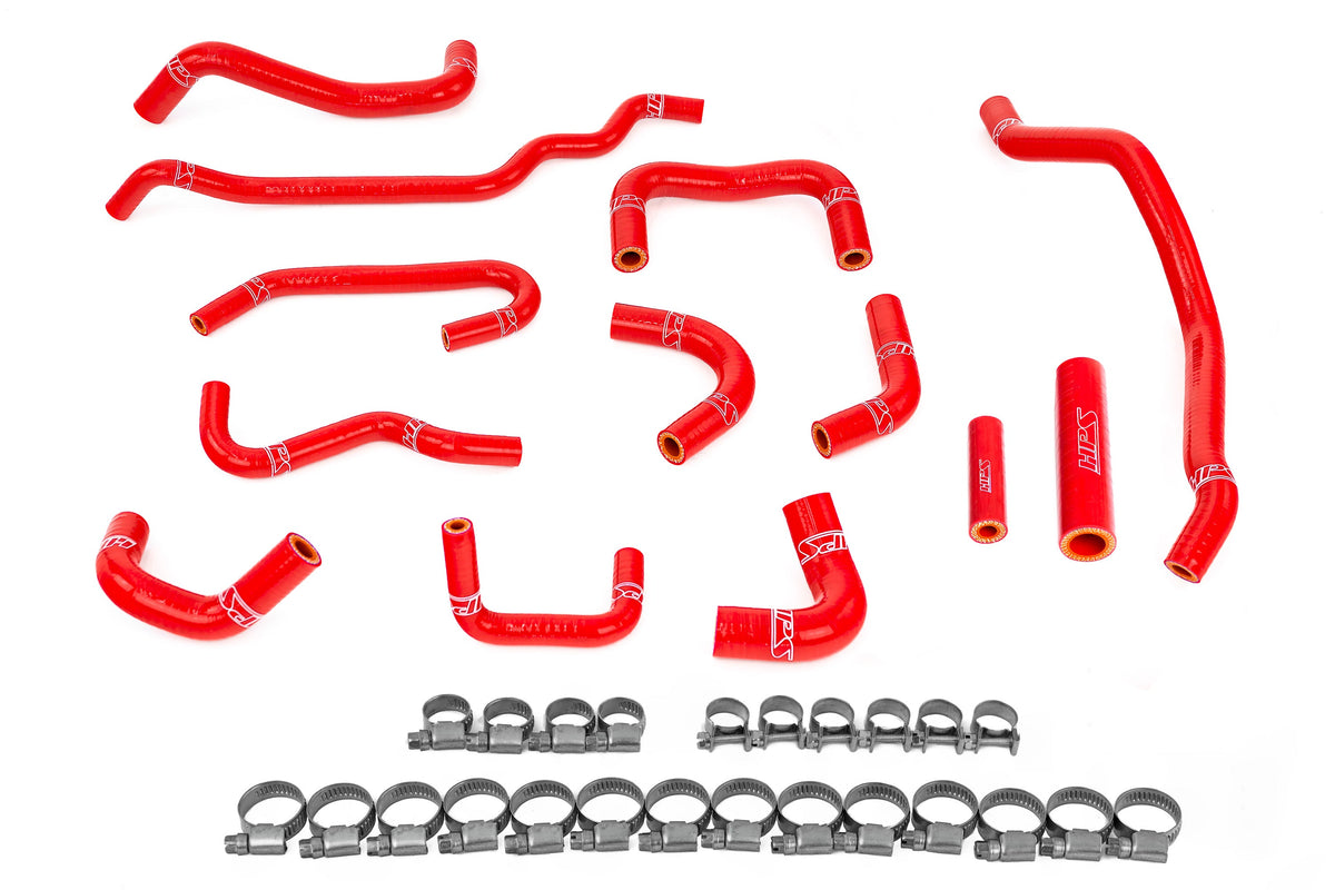 HPS 2008-2014 Subaru Impreza WRX 2.5L Turbo Manual Trans. Silicone Ancillary Coolant Hoses - Red (57-2131A-RED)