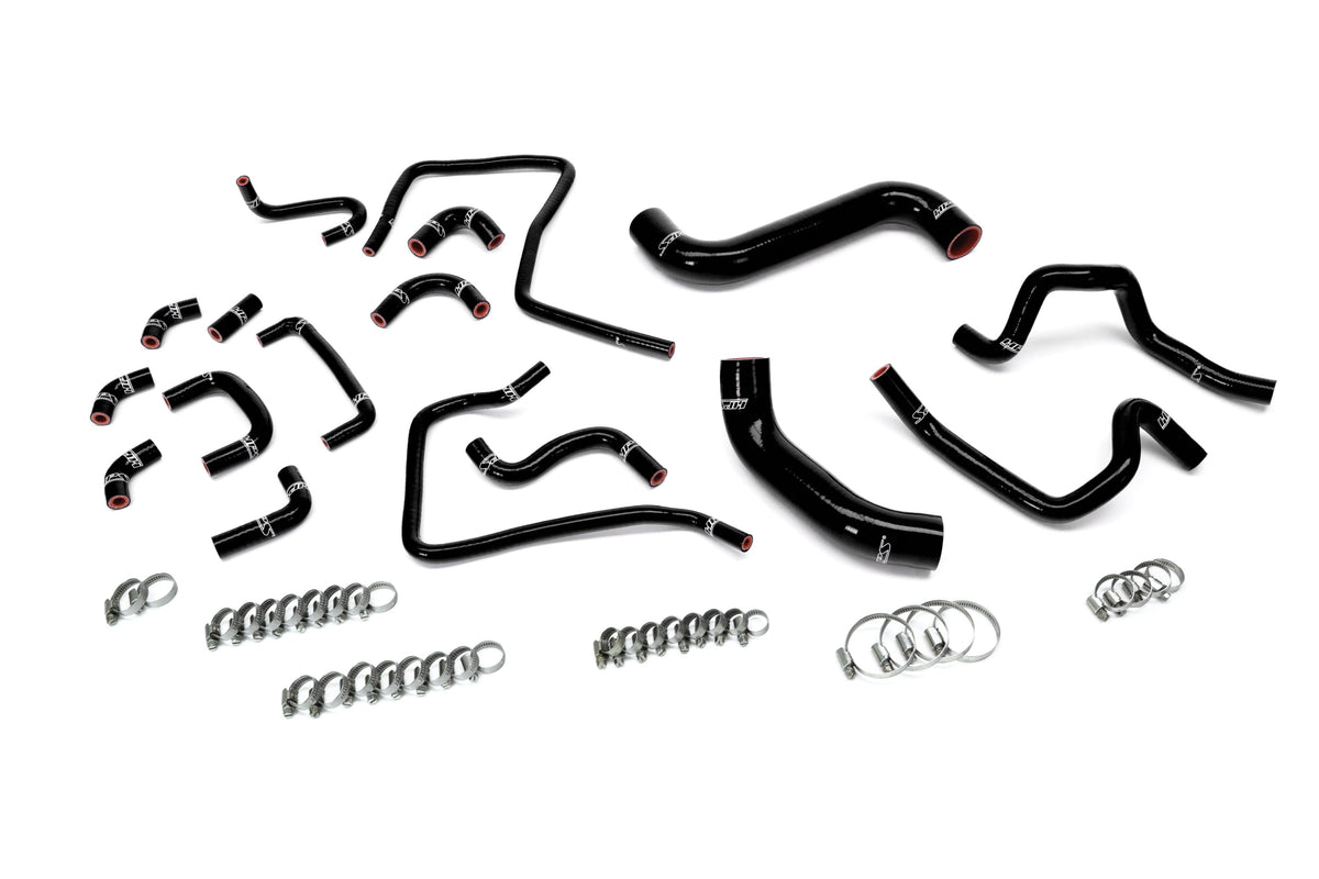 HPS 2004 Subaru Impreza WRX STi 2.5L Turbo Silicone Radiator, Heater, and Ancillary Hoses - Black (57-2304-BLK)