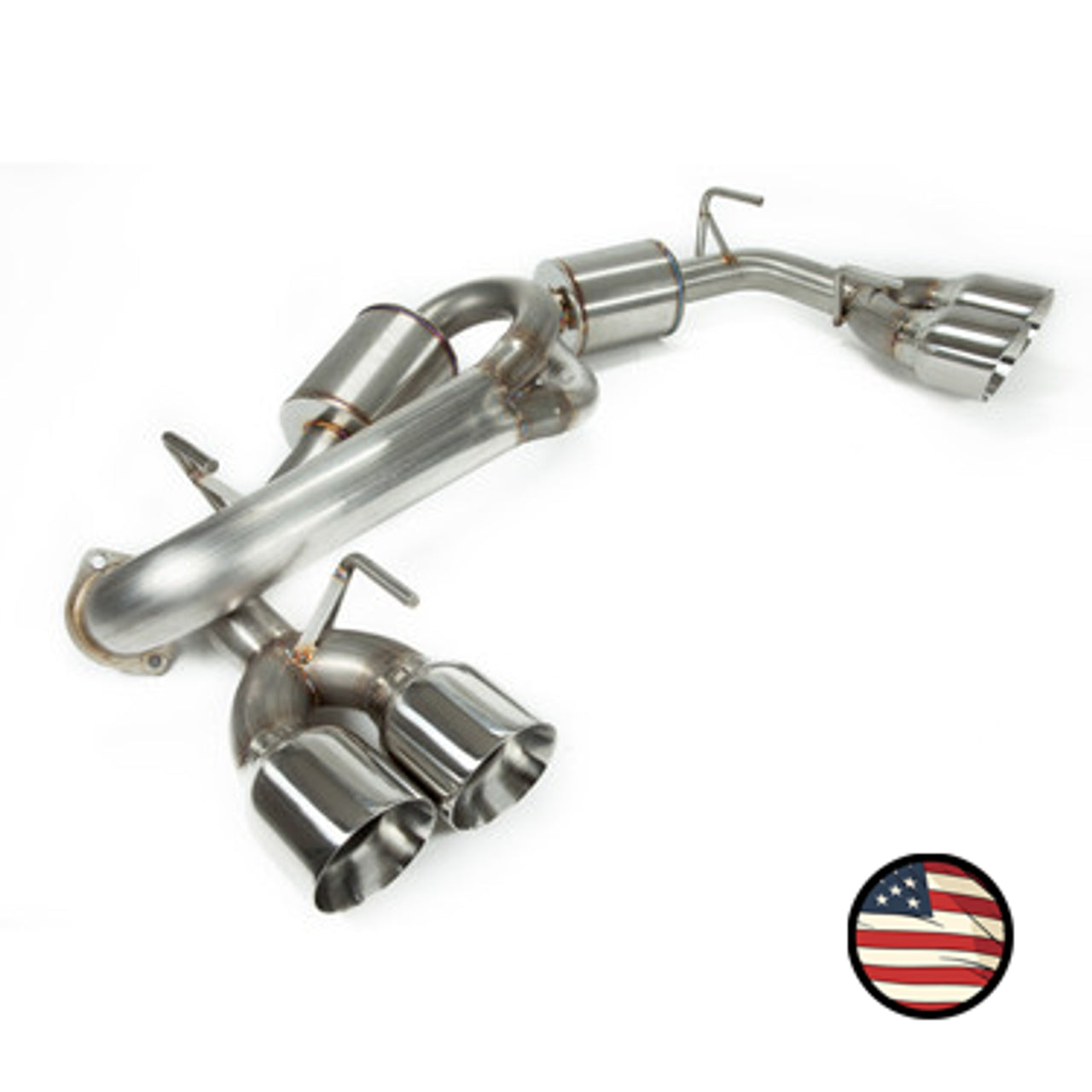 Nameless Axleback Exhaust - 5" Muffler - 4" Double Wall Tips - 2011-2014 WRX / 2008-2014 STi Hatchback