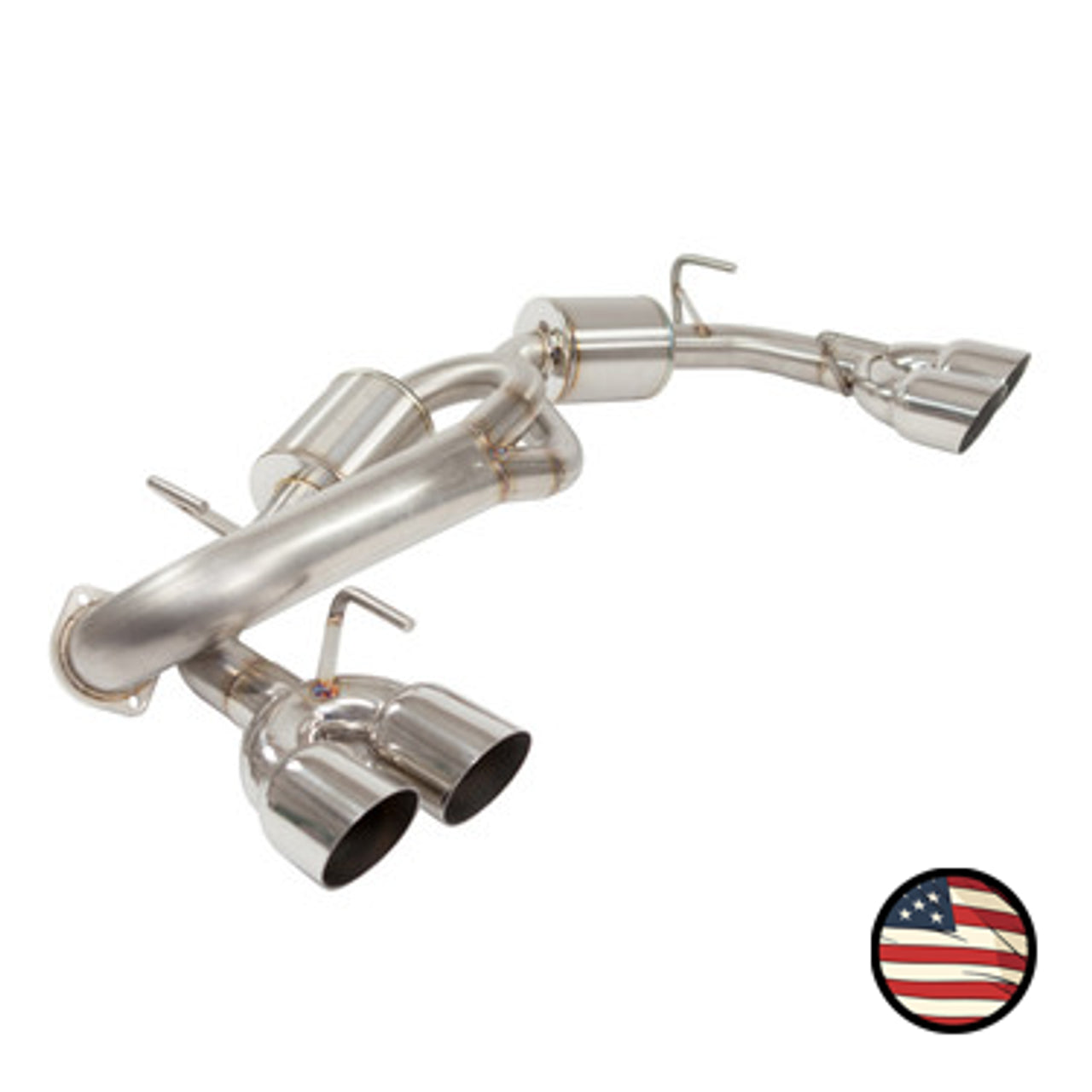 Nameless Axleback Exhaust - 5" Muffler - 4" Single Wall Tips - 2011-2014 WRX / 2008-2014 STi Hatchback