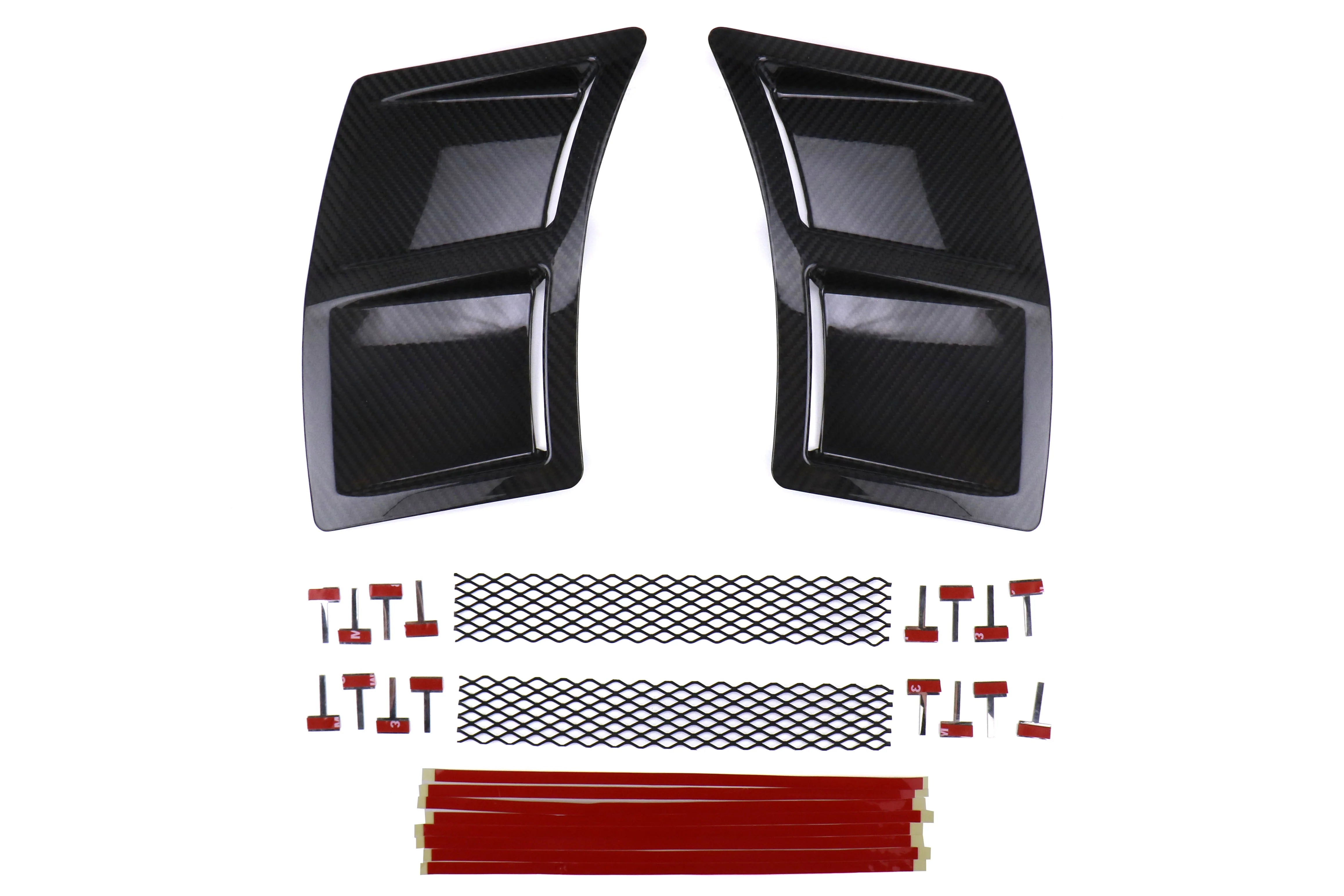 OLM S207 Style Carbon Fiber Rear Bumper Vent Inserts - 15-21 WRX, 15-21 STI