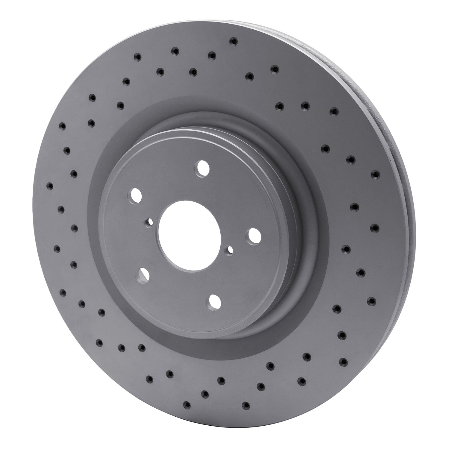 Dynamic Friction GEOSPEC Coated Front Rotor - Drilled - 18-21 STI, 2024+ WRX TR/RS w/ Brembos