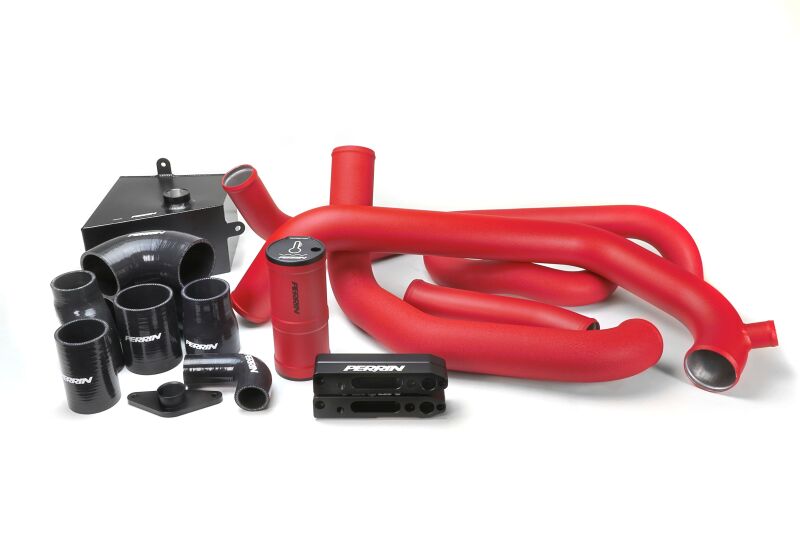 Perrin Front Mount Intercooler Boost Tube Kit - Red - 2015-2021 STI