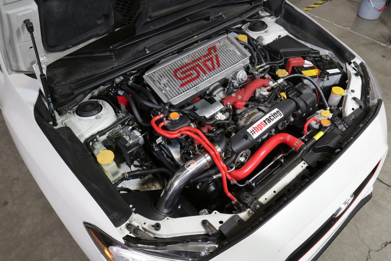 HPS Performance Cold Air Intake Kit with Heat Shield Installed 2015-2020 Subaru WRX STI 2.5L Turbo 837-573