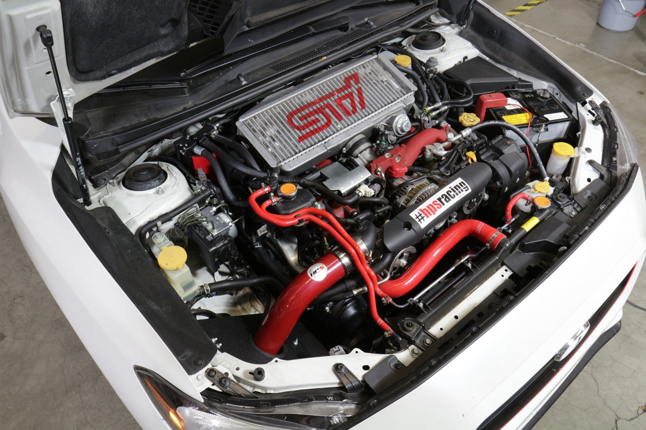 HPS Performance Cold Air Intake Kit with Heat Shield Installed 2015-2020 Subaru WRX STI 2.5L Turbo 837-573