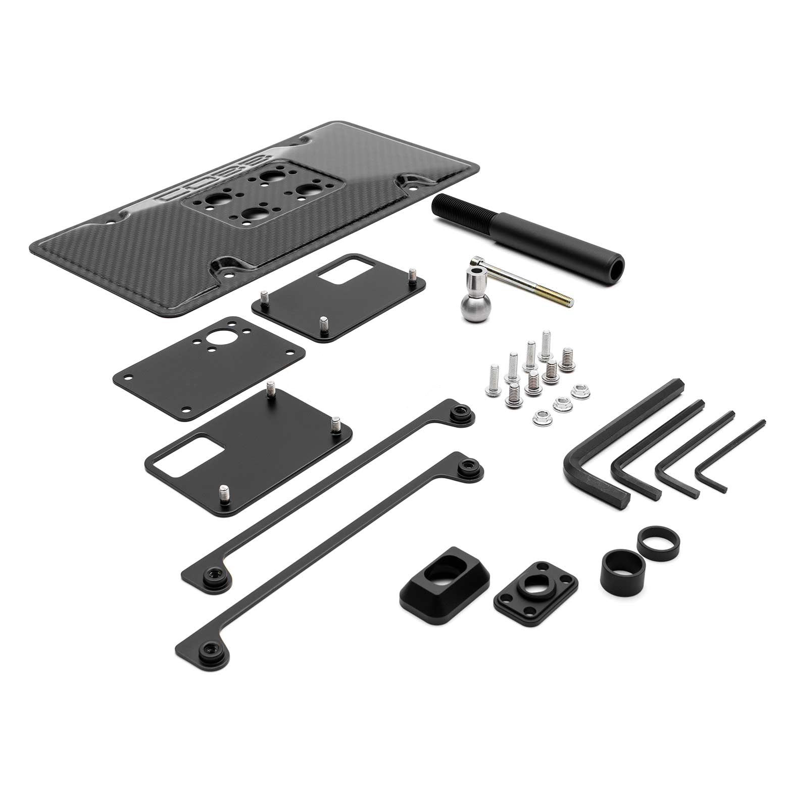 COBB Redline Carbon Fiber License Plate Relocation Mount - 15-21 Subaru WRX/STI, 2022+ WRX, 13-21 BRZ, 2022+ BRZ