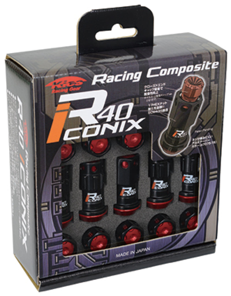 Project Kics 12X1.25 Black R40 Iconix Lug Nuts - 20 - w/ locks