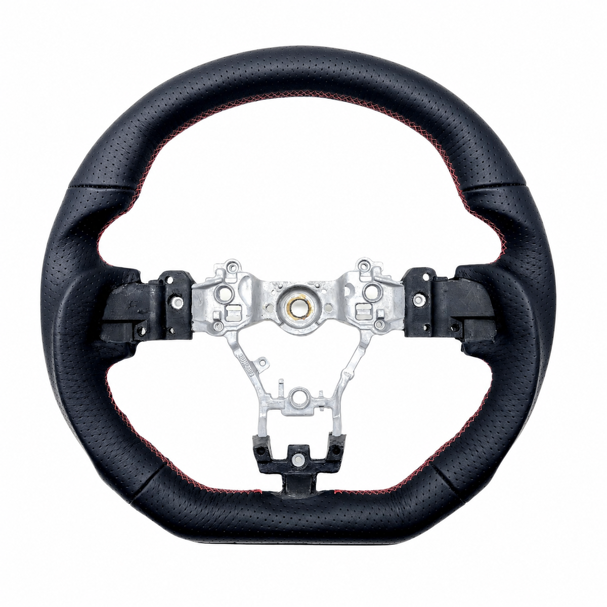 SSC PERFORATED BLACK LEATHER STEERING WHEEL WITH RED STITCHING - 2015-2021 WRX/STI
