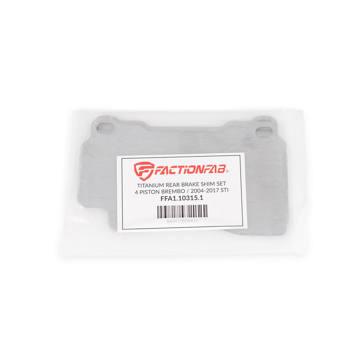FactionFab Titanium Front Brake Shim Set - 4-Piston Brembo - 2004-2017 STI