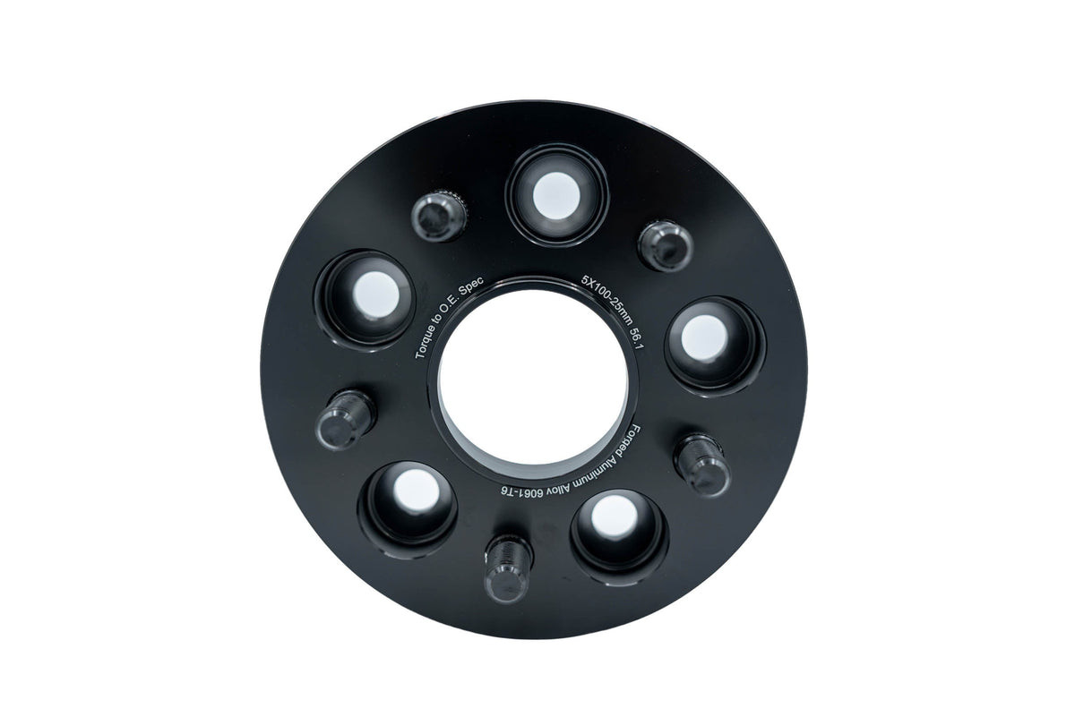 GrimmSpeed Hub-Centric Wheel Spacers - Pair - 25mm 5x100 Black - 2002-2014 WRX, 2004 STI - 2