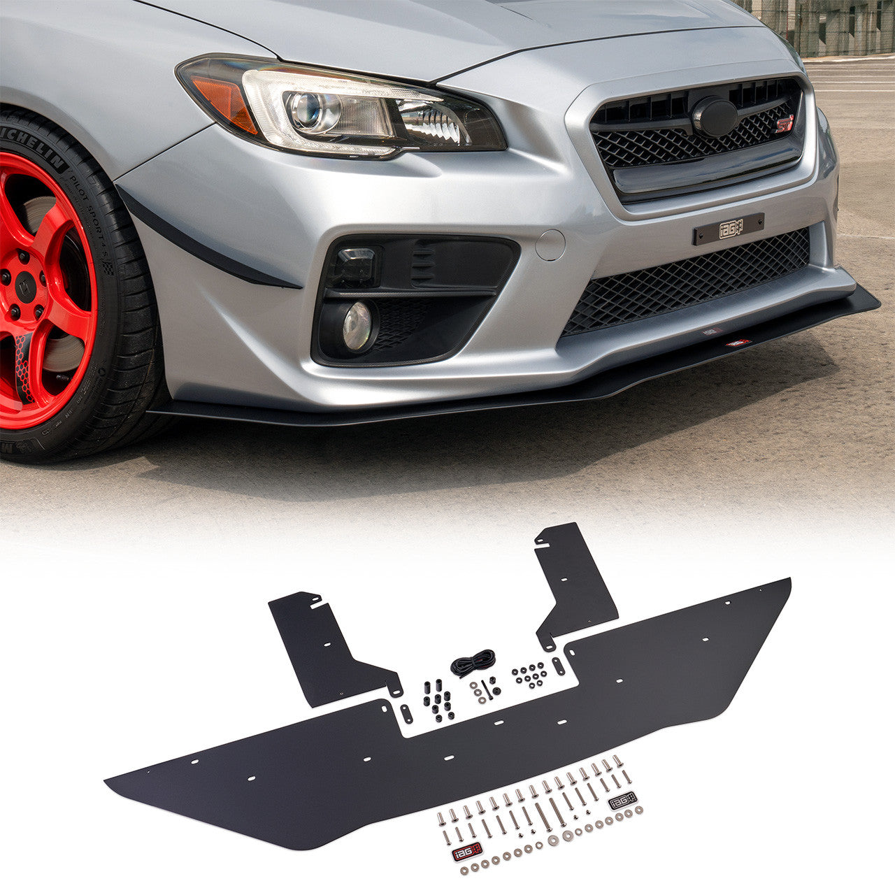 IAG Front Splitter with Straight Endplate Winglets - 2015-21 Subaru WRX & STI