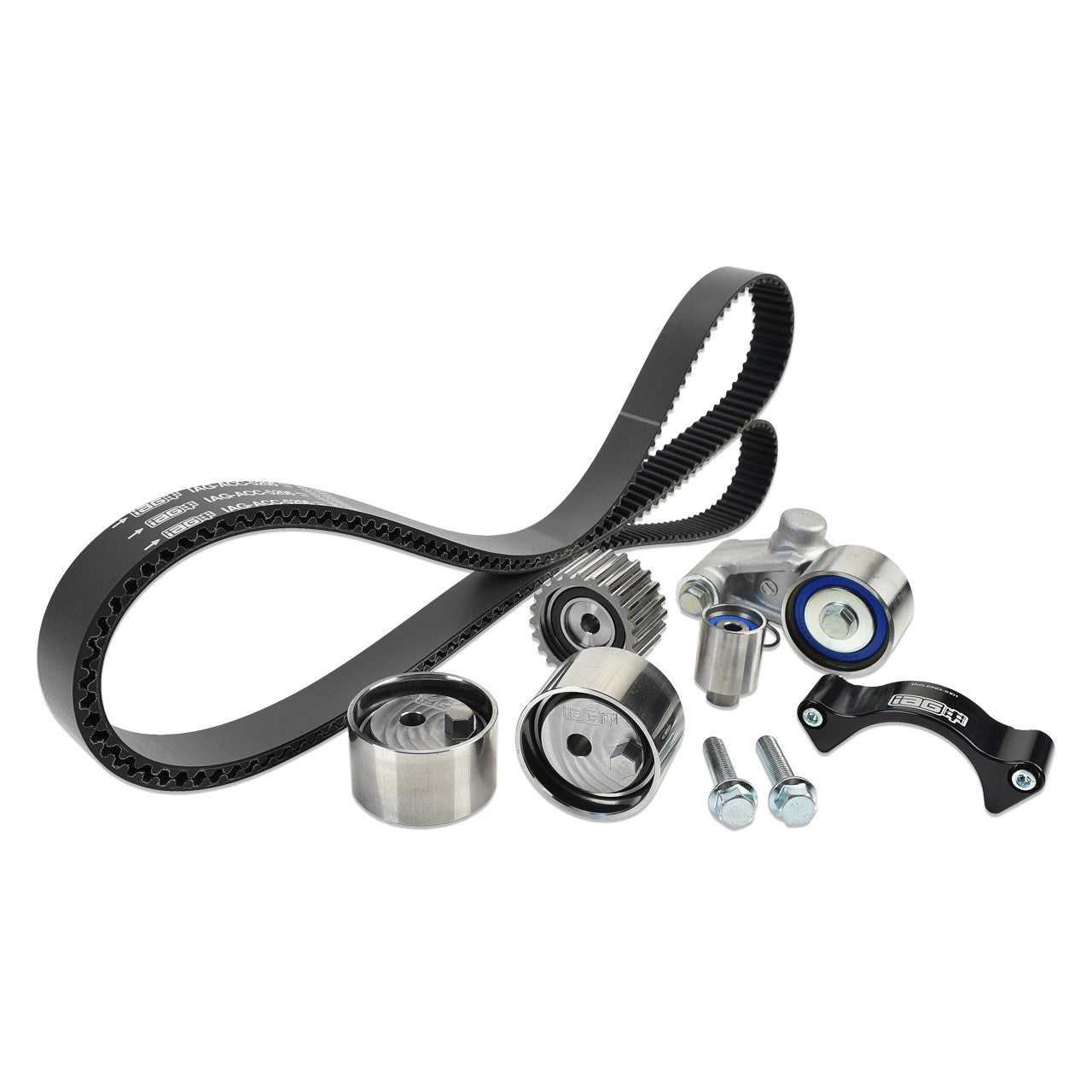 IAG Timing Belt Kit with IAG Black Racing Belt, Timing Guide, Adjustable Idlers & Tensioner - 02-14 WRX, 04-21 STI, 05-12 LGT, 04-13 FXT