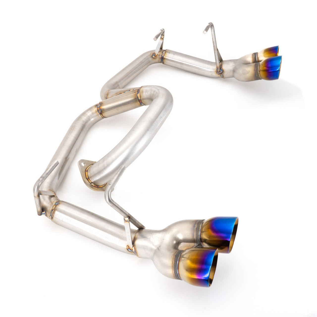 Nameless Axleback Exhaust - Muffler Delete - Quad Exit - 3" Double Wall Neochrome Tips - 2013-2017 Crosstrek