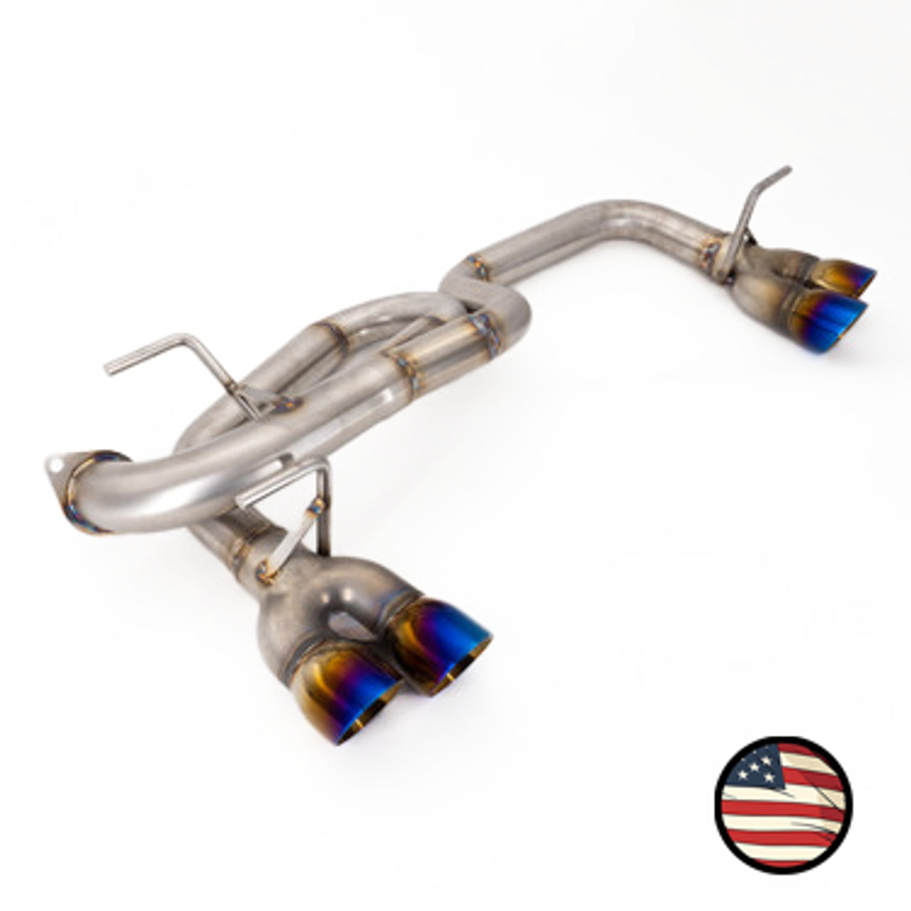 Nameless Axleback Exhaust - Muffler Delete - Quad Exit - 3" Double Wall Neochrome Tips - 2018-23 Crosstrek