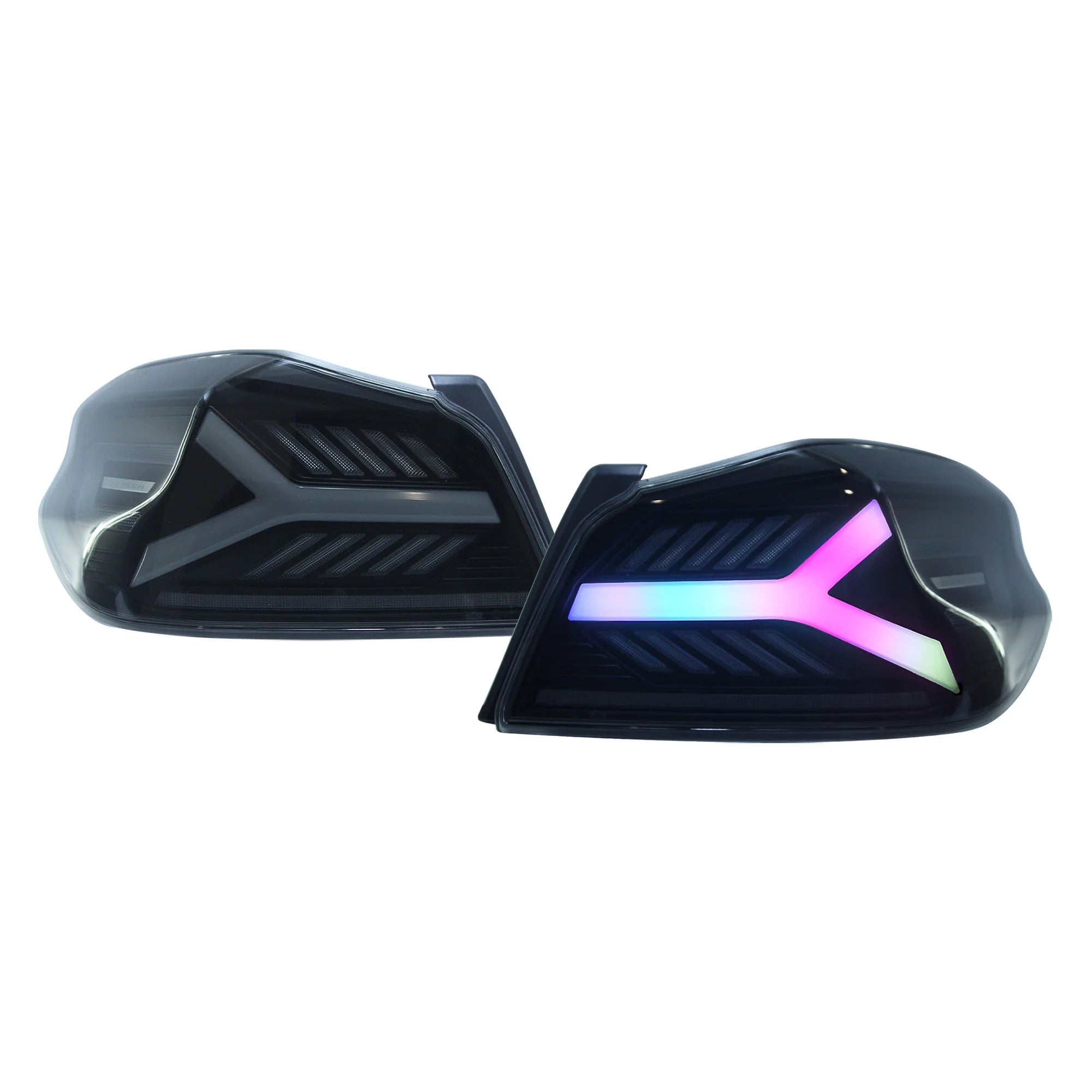 OLM Y-Spec LED Taillights (Smoke Lens White Optic w/RGB) - 2015-2021 WRX / STI