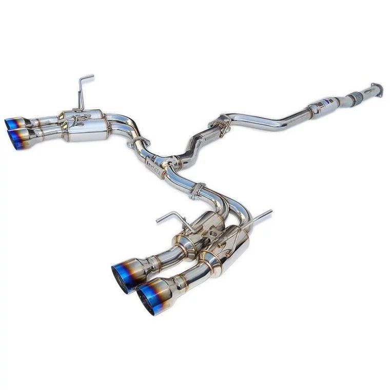 INVIDIA GEMINI R400 STAINLESS STEEL EXHAUST - TITANIUM TIPS - 11-14 STI SEDAN, 11-14 WRX SEDAN