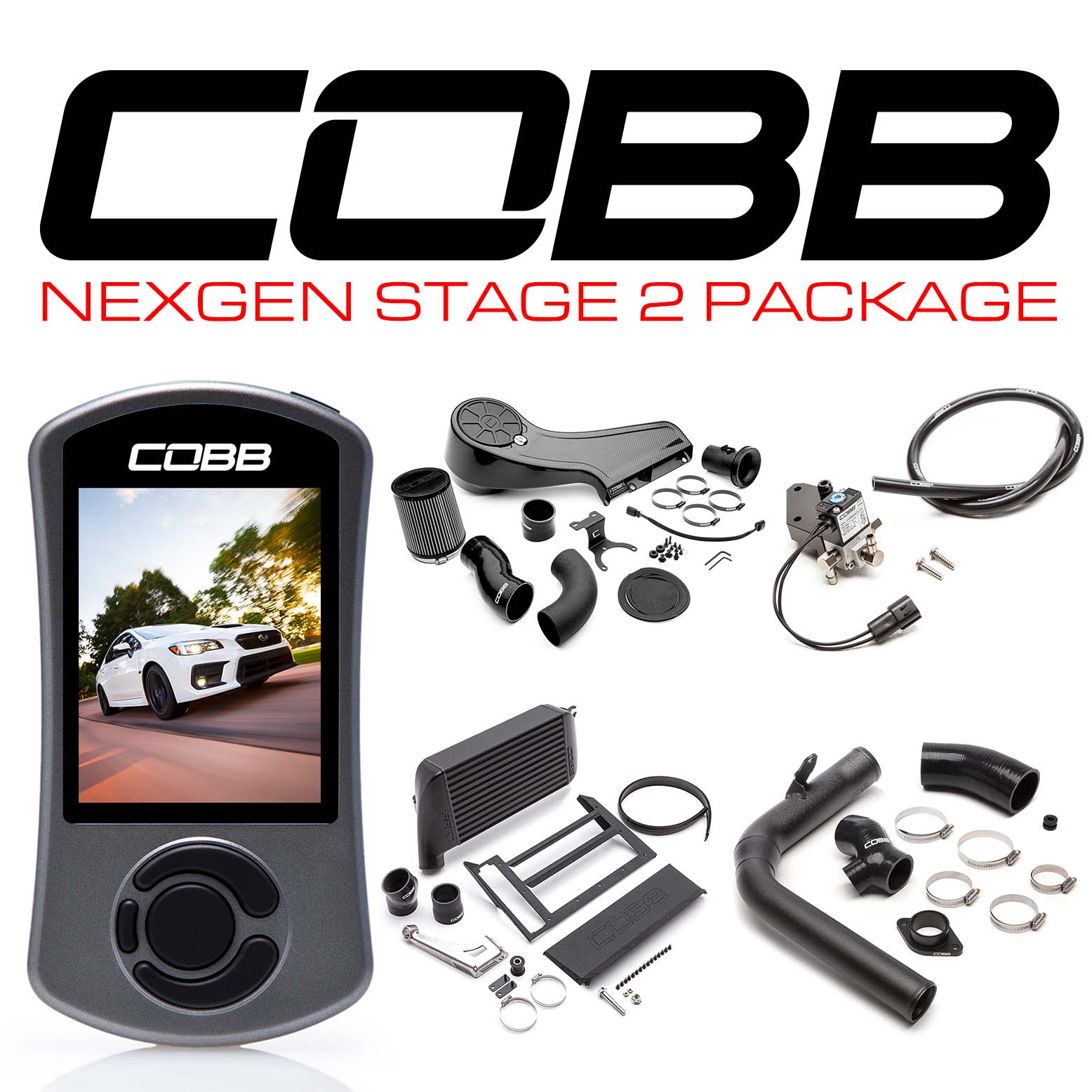 COBB TUNING NEXGEN STAGE 2 REDLINE CARBON FIBER POWER PACKAGE - 2015-2021 WRX