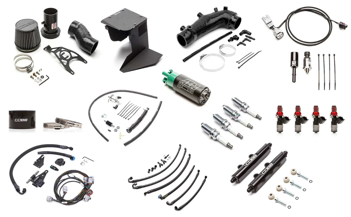 COBB NexGen Stage 1 to Stage 2 + Flex Fuel Power Package Upgrade w/ Black Intake - 2015-2018 STI
