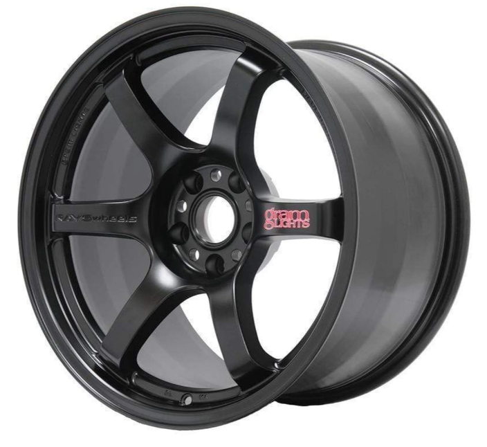 Gram Lights 57DR 17x9.0 +12 5x114.3 Semi Gloss Black Wheel
