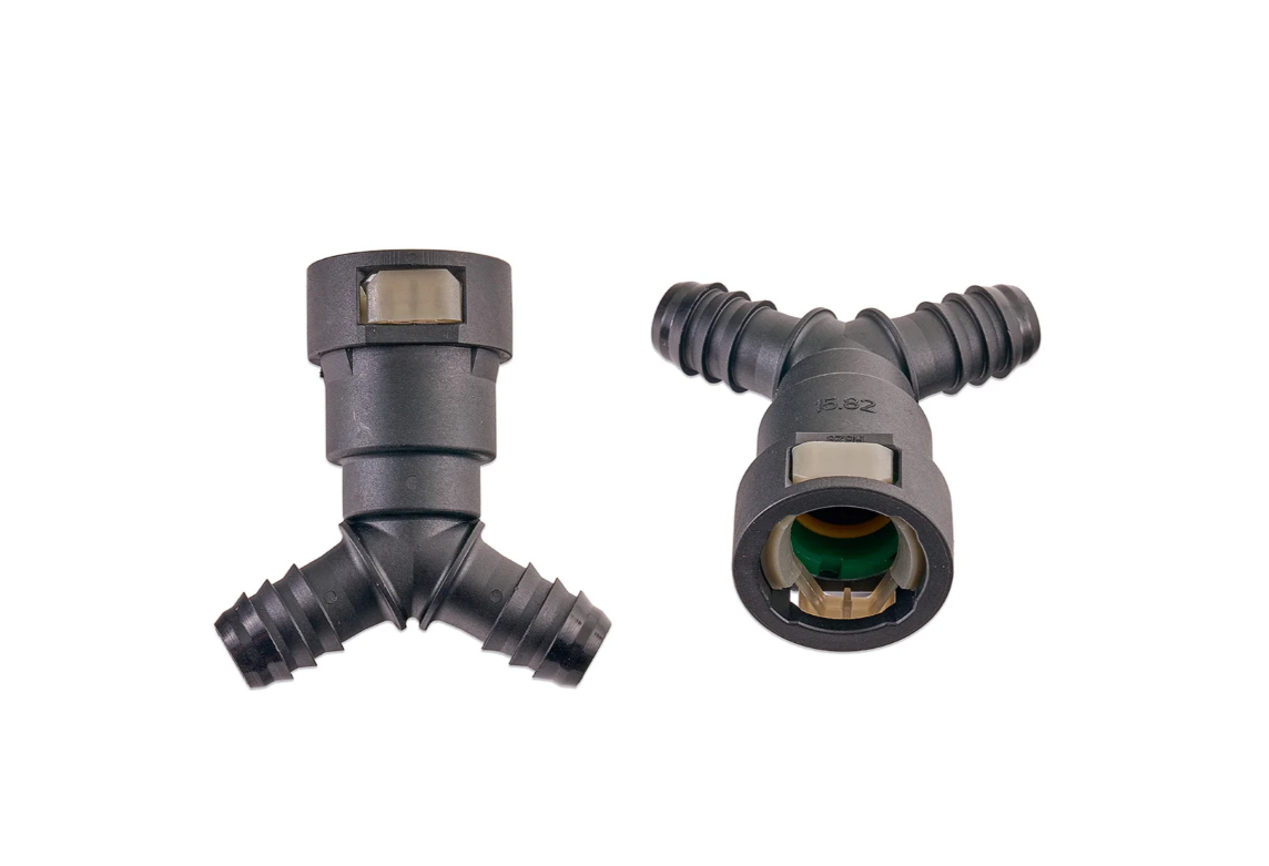 IAG 5/8" SAE Quick Connect Female to 2 x 1/2" Hose Barb Y Fitting