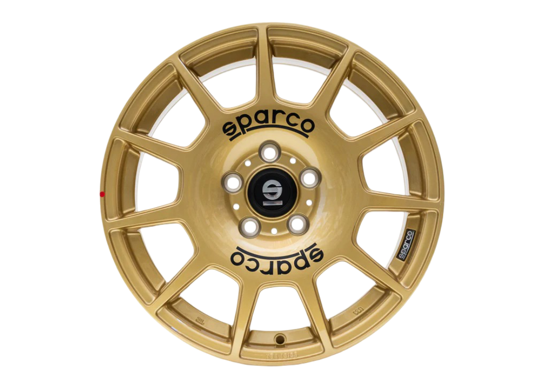 OZ SPARCO TERRA 17 X 7.5 +45 5 X 114.3 CB73.1 RALLY GOLD WITH BLACK LETTERING