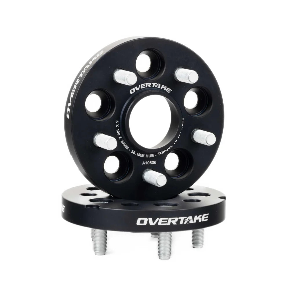 OVERTAKE Wheel Spacers - Pair - 20mm 5x100 - Subaru 2002-2014 WRX, 2004 STI, 2013-2026 BRZ/GR86, and more