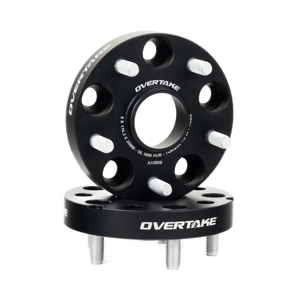 OVERTAKE Wheel Spacers - Pair - 25mm 5x114.3 - Subaru 2015-2026 WRX, 2005-2021 STI, and more