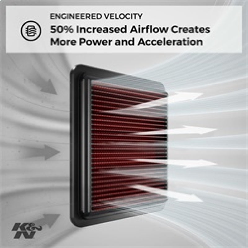 K&N High Flow Air Filter - 2008-2021 WRX , 2008-2018 STI, 2014-2018 FXT, 2005-2009 LGT, 08-16 Impreza, 13-16 Crosstrek