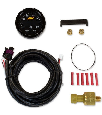 AEM X-Series Oil Pressure Gauge Kit - 0-100psi - UNIVERSAL