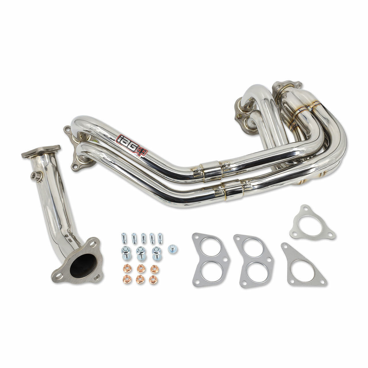 IAG Performance Unequal Length 3-Bolt Header & Uppipe - 02-14 WRX, 04-21 STI, 05-09 LGT, 04-08 FXT