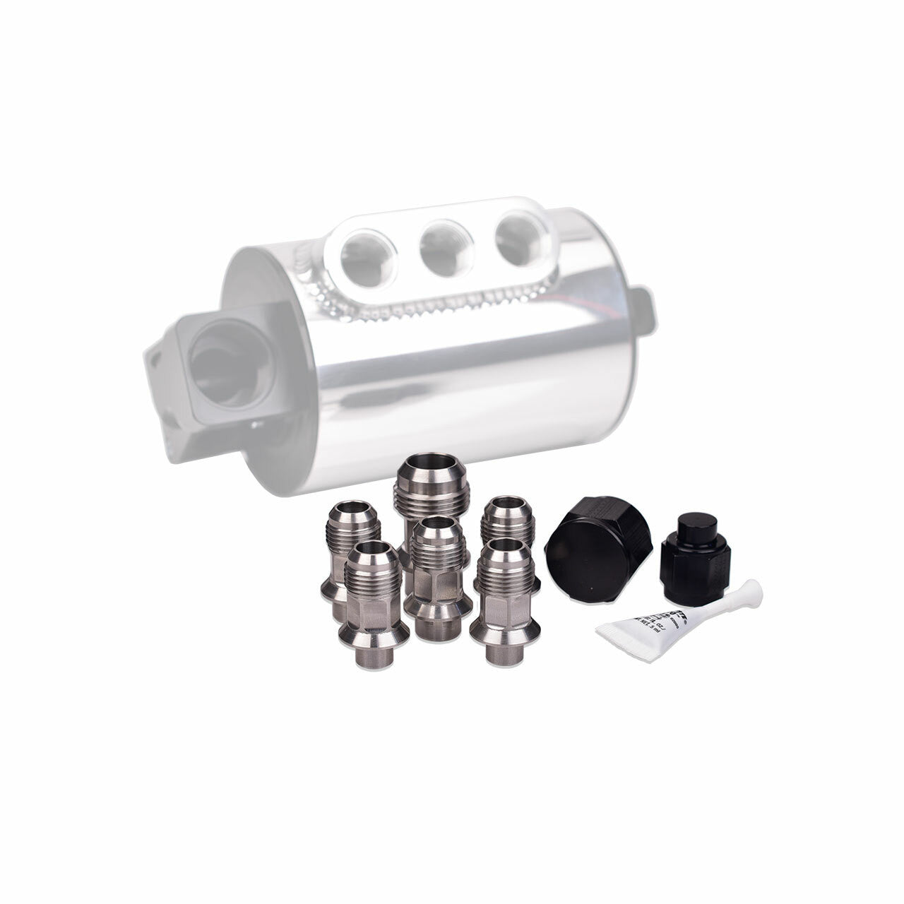 IAG Stainless Steel AN Breather Fitting Set - 2004-21 Subaru STI, 05-14 WRX, 04-13 FXT, 05-09 LGT