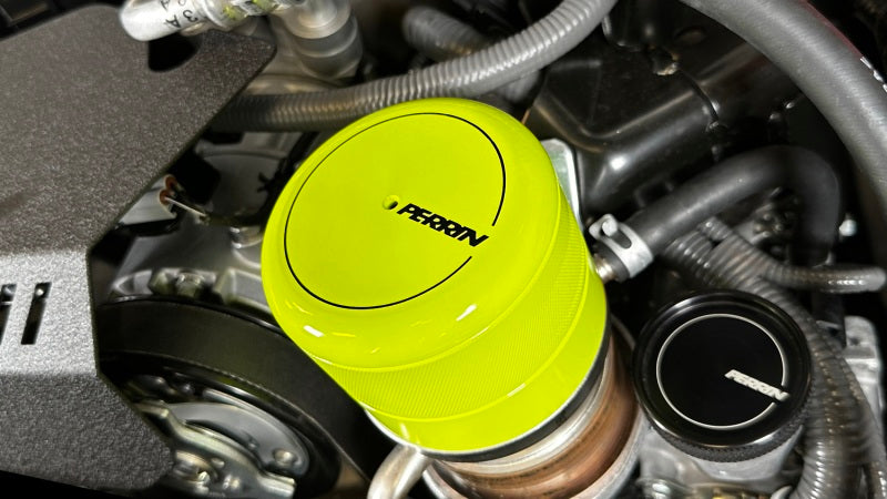 Perrin Oil Filter Cover - Neon Yellow - 2015-2021 WRX, 2022+ WRX 2013-2021 BRZ, 2022+ BRZ