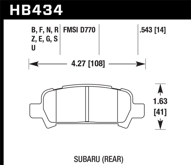 Hawk HPS 5.0 Rear Brake Pads- 2002-2003 WRX, 2005-2009 LGT