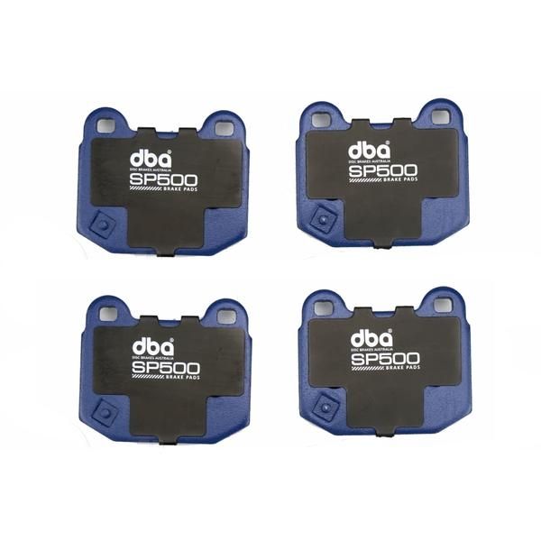 DBA SP500 Rear Brake Pads - 2022+ WRX MT w/ Manual E-brake, 2010-2012 Legacy GT, 2010-2014 Legacy 3.6R, 2014-2015 Forester XT, 2013-2021 BRZ, 2013-2015 Crosstrek, 2008-2014 Tribeca