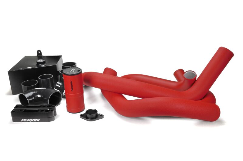 Perrin Front Mount Intercooler Boost Tube Kit - Red - 2015-2021 WRX