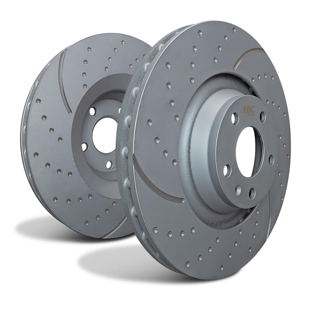 EBC Brakes 3GD Series Sport Dimpled/Slotted Rear Brake Rotors - 13-22 BRZ w/solid rear rotors, 09-13 FORESTER, 08-14 WRX, 10-14 LEGACY